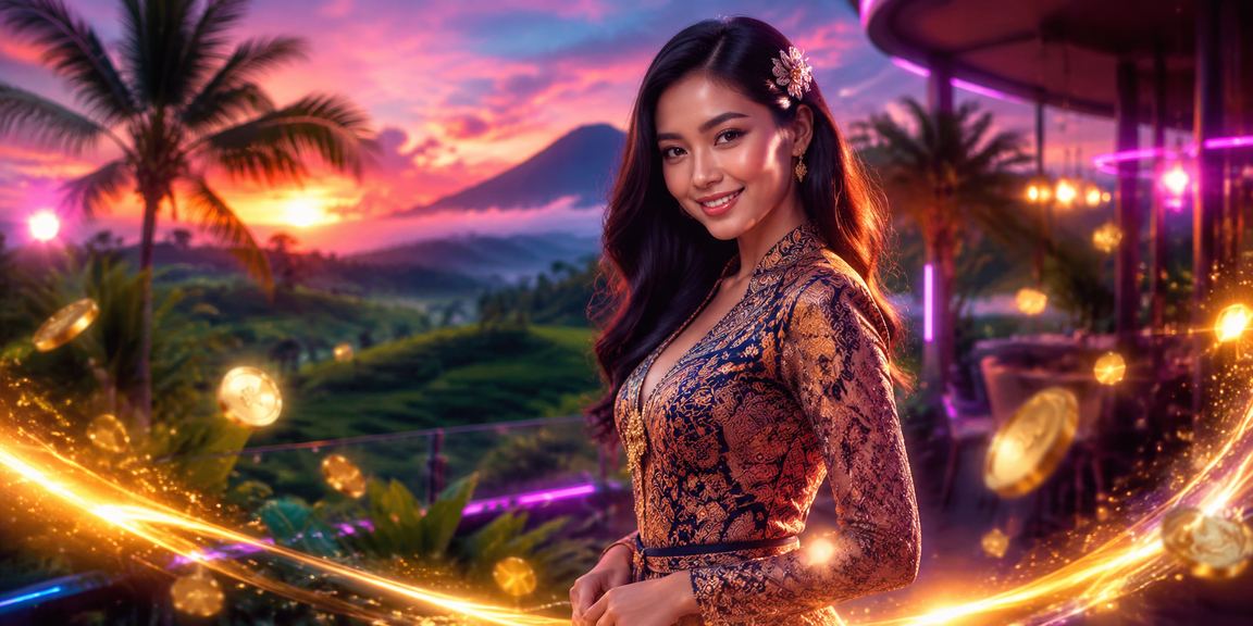 Tampilan neon colorful menggambarkan antarmuka platform hiburan modern yang menarik