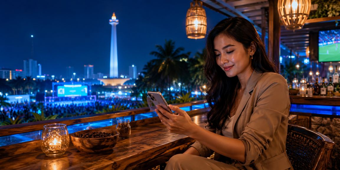 Pengguna bermain casino mobile di kafe dengan suasana santai dan tenang