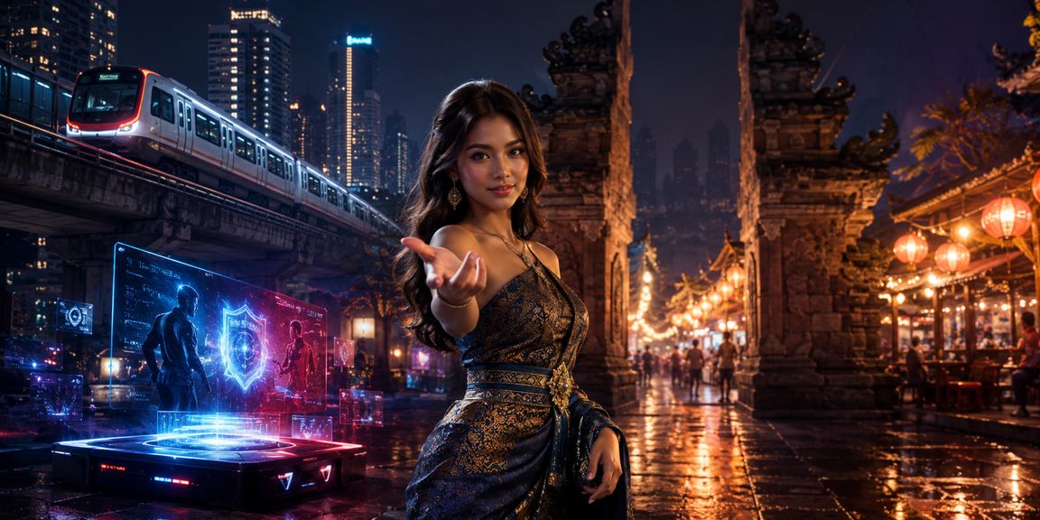 Suasana taruhan esports di pasar malam dengan pencahayaan malam